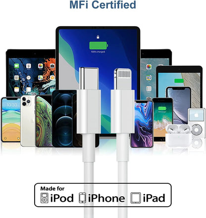 10Ft C to L [Mfi Certified] Usb C Charger,2-Pack Comaptible with Iphone Charger and Fast Charger Iphone and for Iphone Charger 10Ft Cord Compatible with Iphone 14/13/12
